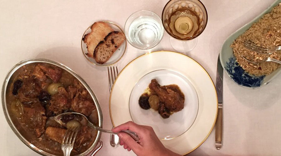 Capón en pepitoria receta Navidad